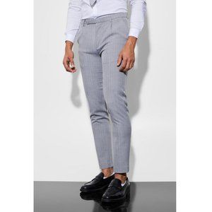 BOOHOO MEN'S SKINNY TEXTURED DRESS PANTS IN NAVY SIZE 28 - NWT $50